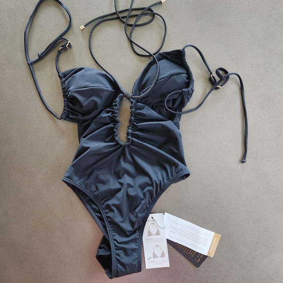 Vix Paula Hermanny Womens Black Mag One Piece Bathing Suit Size Small NWT - Picture 2 of 14